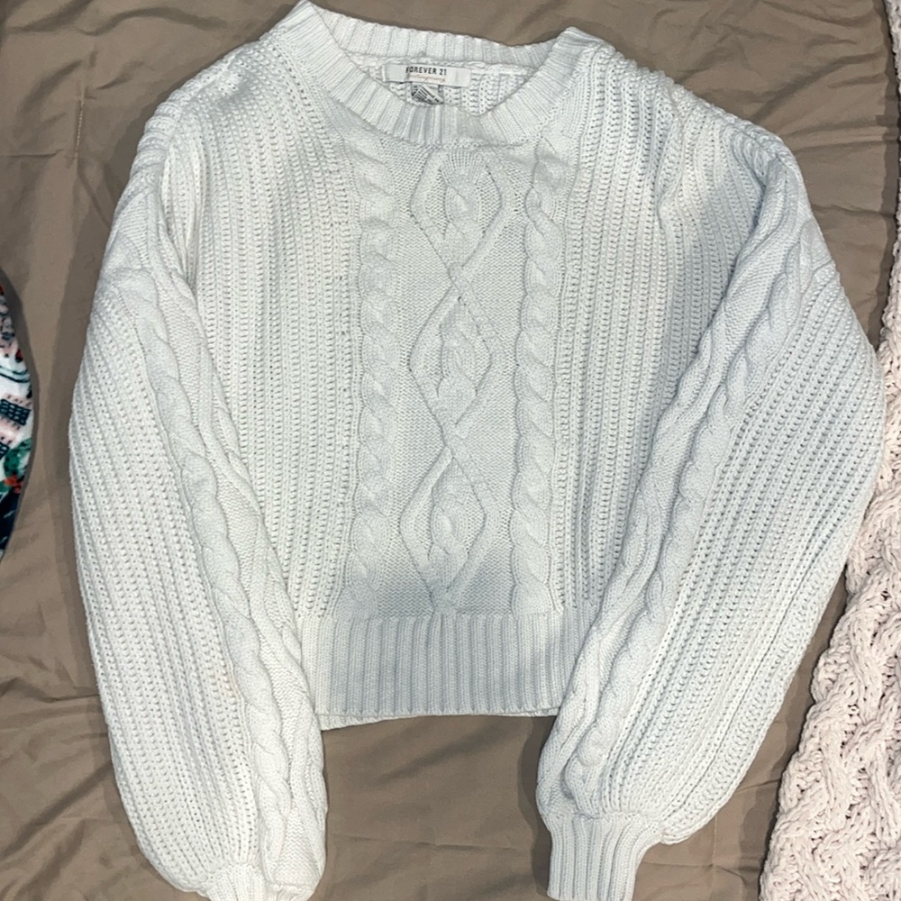 White cropped sweater